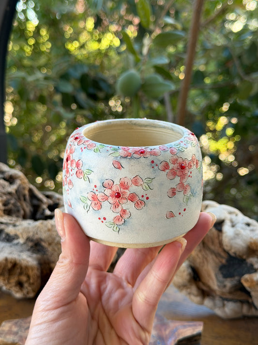 Taos hen Hand Painted Flower pot