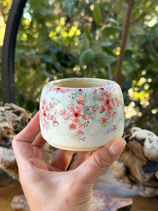 Taos hen Hand Painted Flower pot