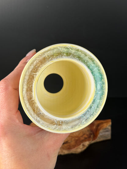 July Rainbow Glass Art planter