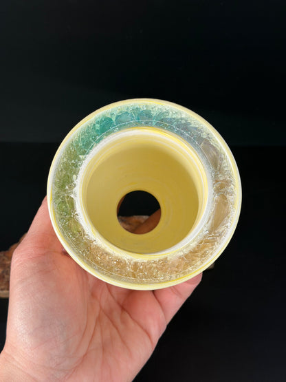 July Rainbow Glass Art planter