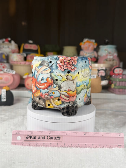 Korean style hand painted pot