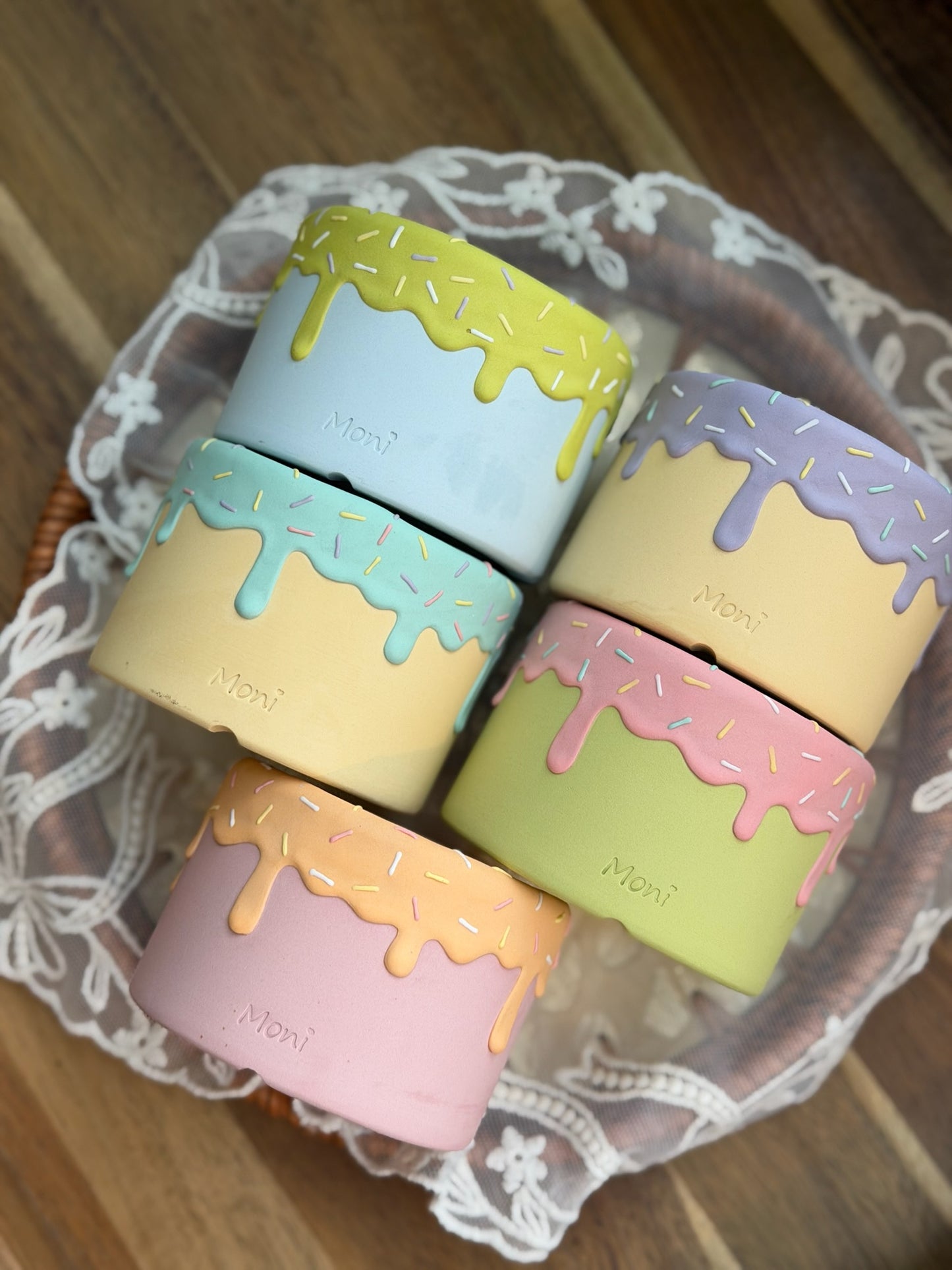 Handmade Ice Cream Bowl with Sprinkles Succulent Planter