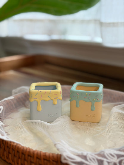 Handmade Ice Cream Cake and Sprinkles succulent planter