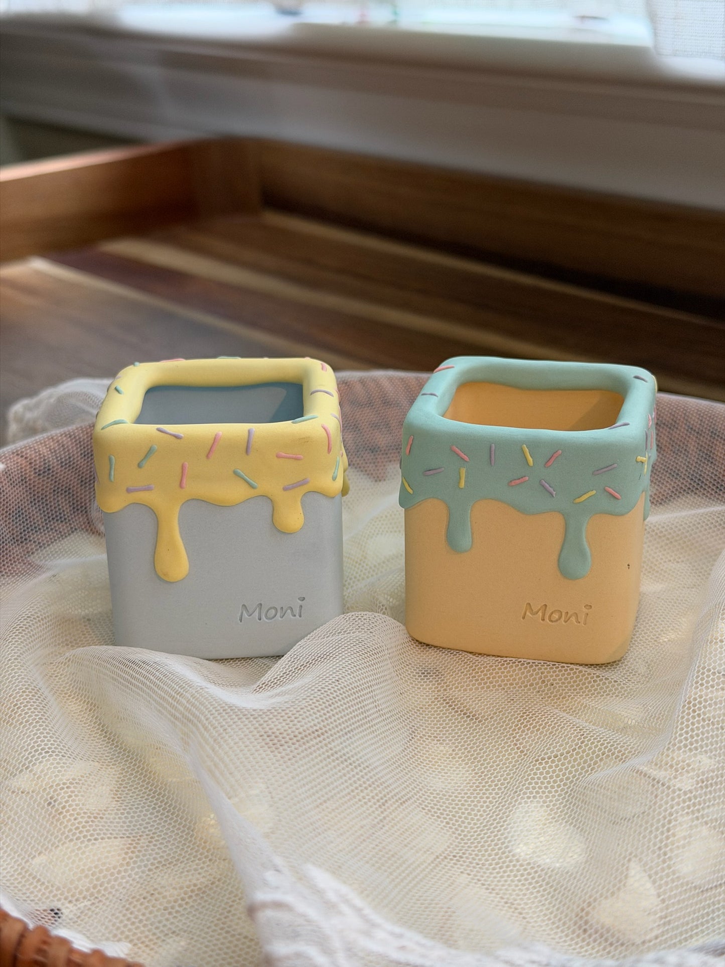 Handmade Ice Cream Cake and Sprinkles succulent planter