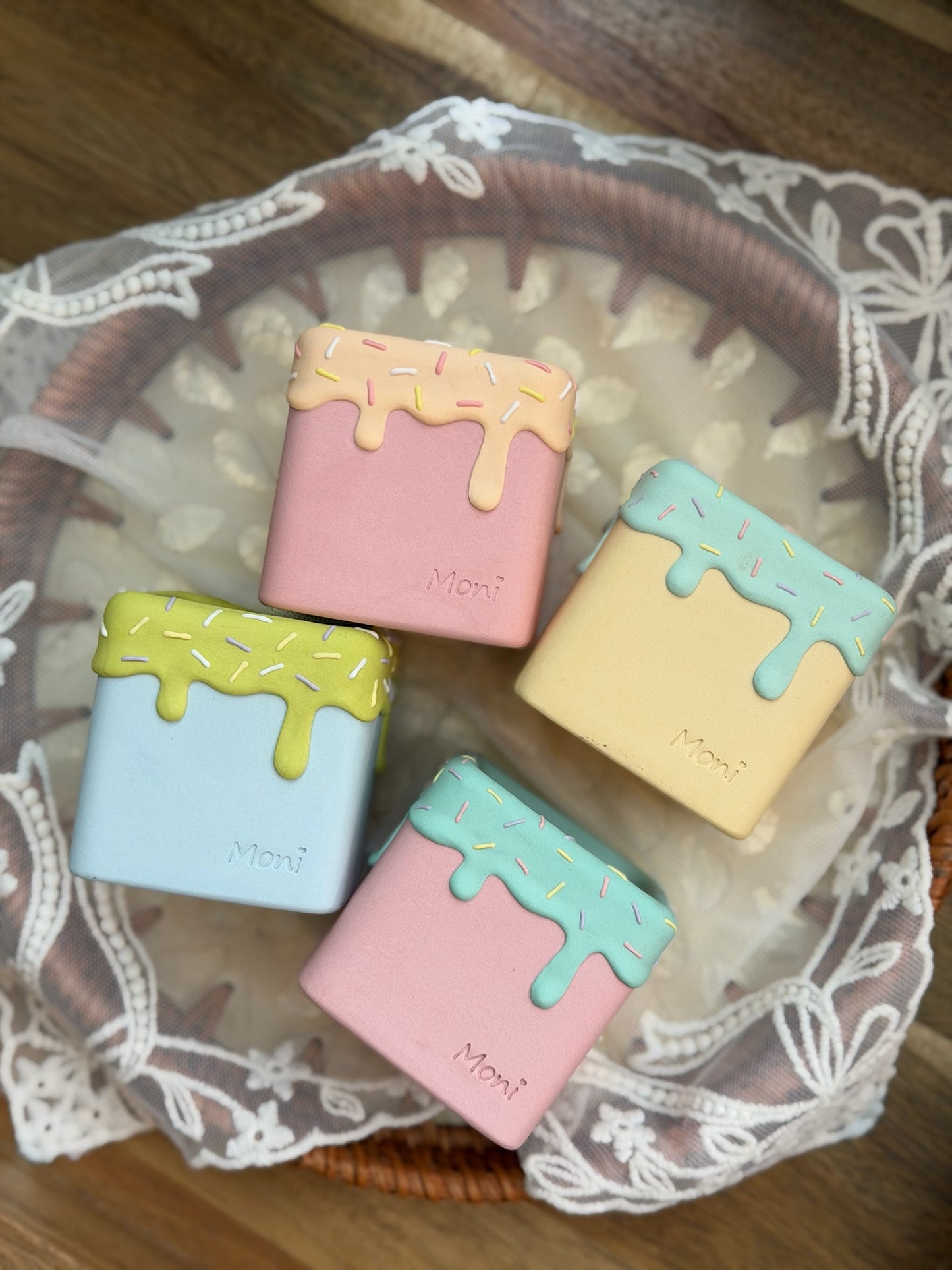 Handmade Ice Cream Cake and Sprinkles succulent planter