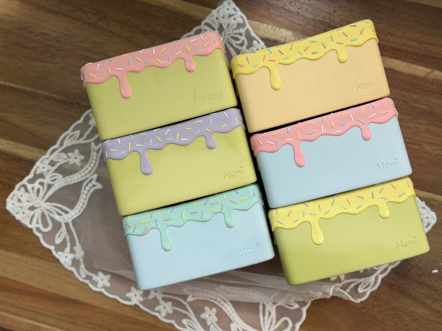 Handmade Ice Cream Cake and Sprinkles succulent planter Rectangular