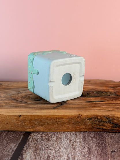 Handmade Ice Cream Cake with Fruits and Sprinkles succulent planter