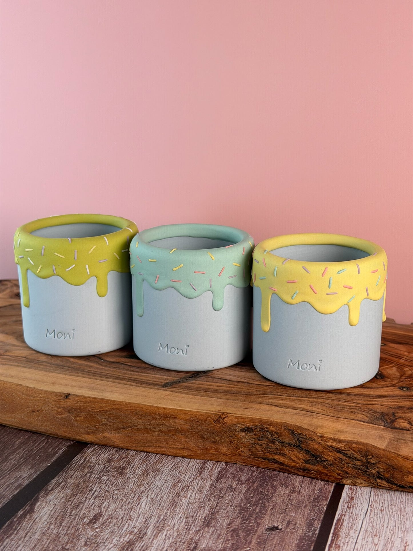 Handmade Ice Cream Cake and Sprinkles succulent planter Round