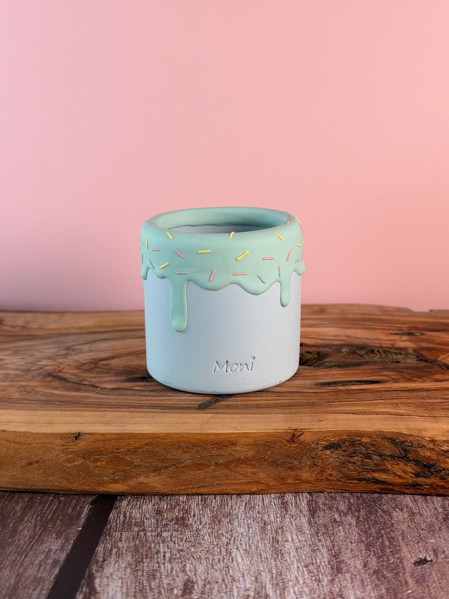 Handmade Ice Cream Cake and Sprinkles succulent planter Round