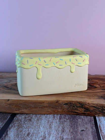Handmade Ice Cream Cake and Sprinkles succulent planter Rectangular