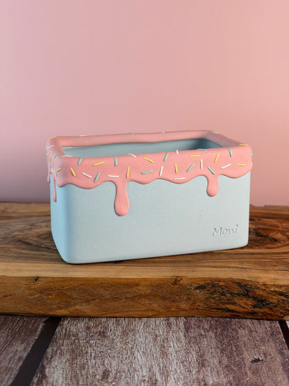 Handmade Ice Cream Cake and Sprinkles succulent planter Rectangular