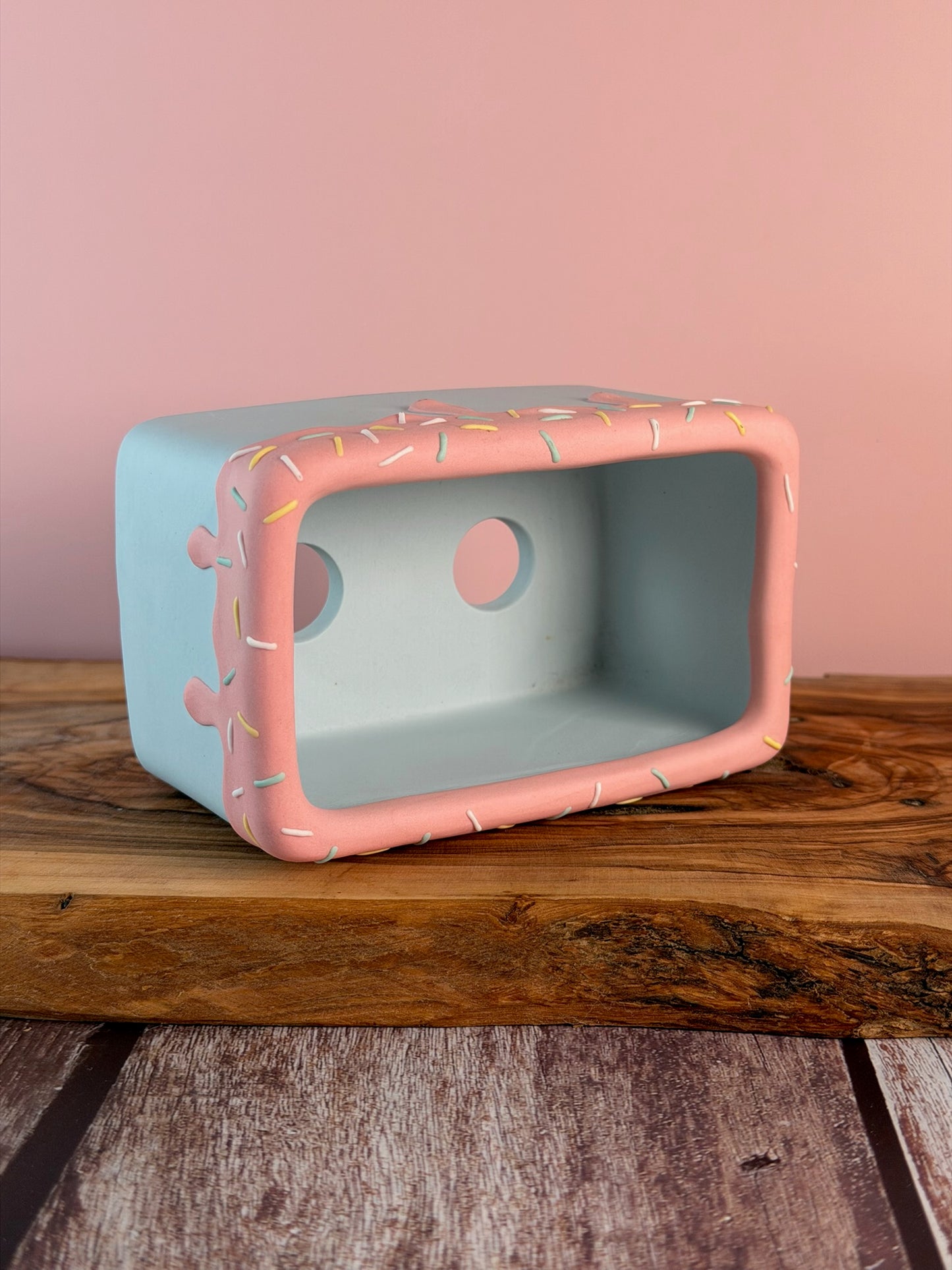 Handmade Ice Cream Cake and Sprinkles succulent planter Rectangular