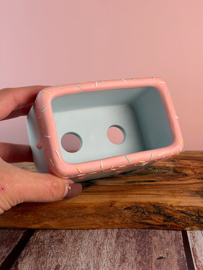 Handmade Ice Cream Cake and Sprinkles succulent planter Rectangular