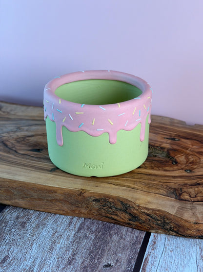 Handmade Ice Cream Bowl with Sprinkles Succulent Planter