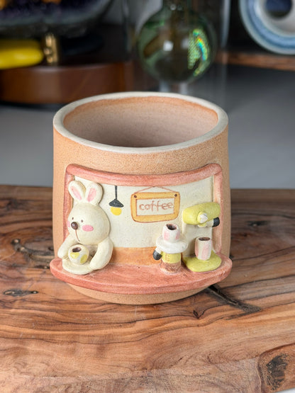 Bunny coffee shop -round