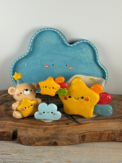 Shooting Star Bear 5 pieces set handmade planter