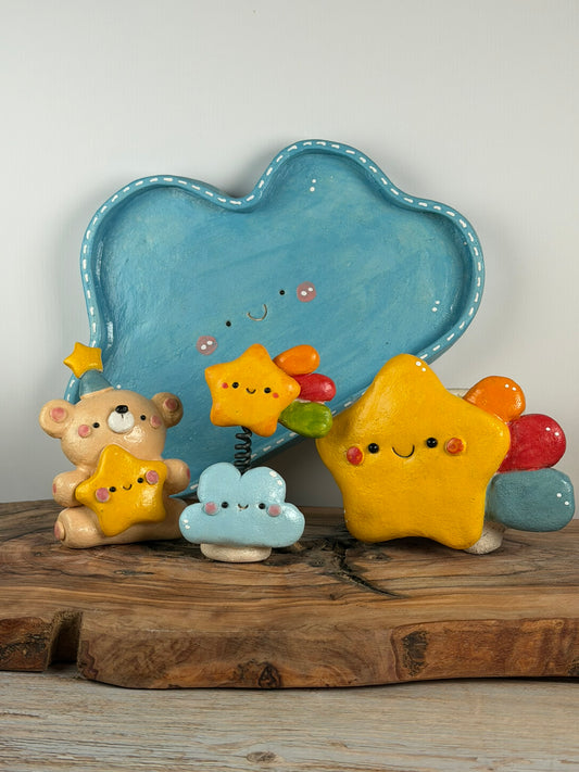 Shooting Star Bear 5 pieces set handmade planter