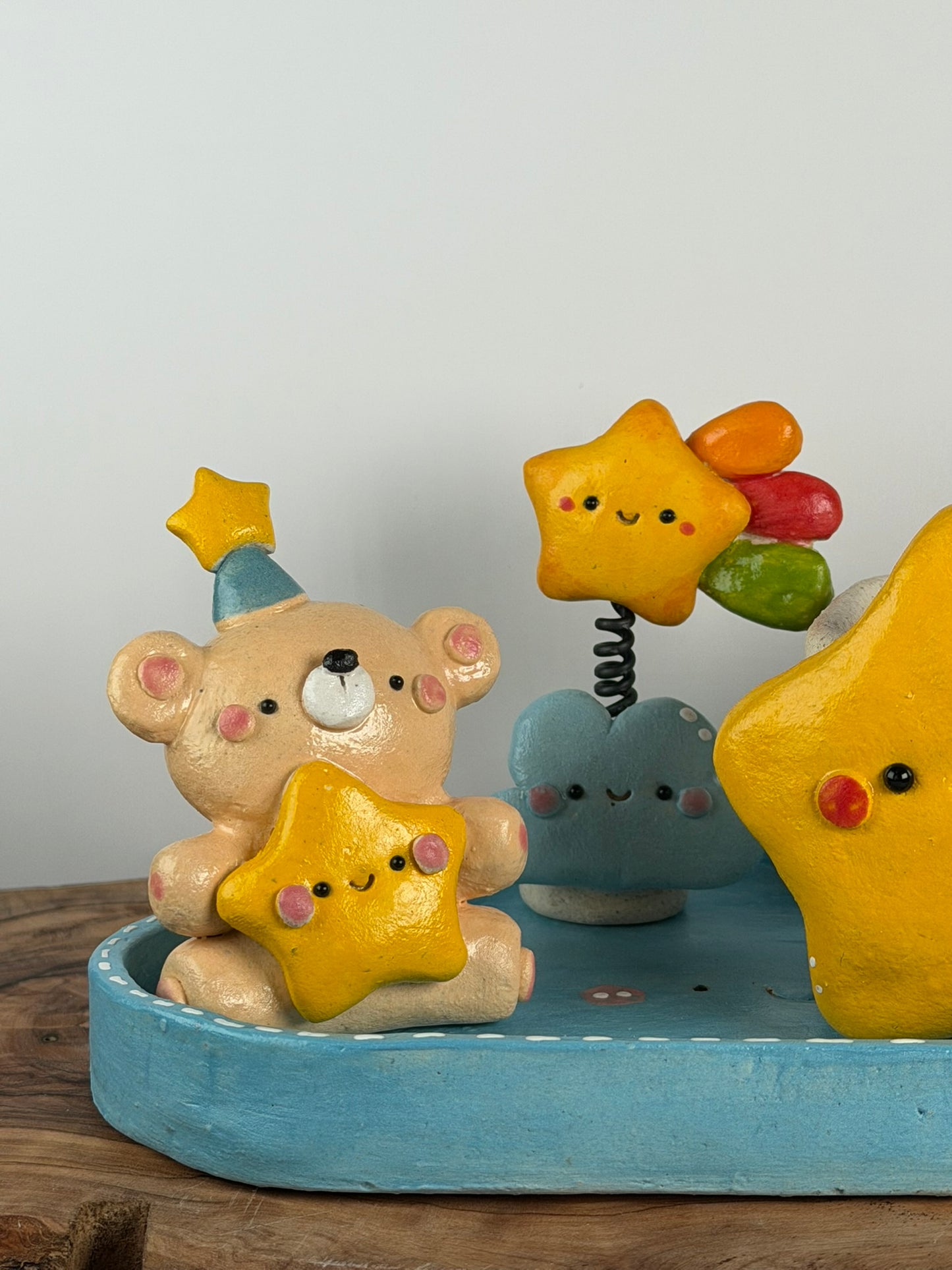 Shooting Star Bear 5 pieces set handmade planter