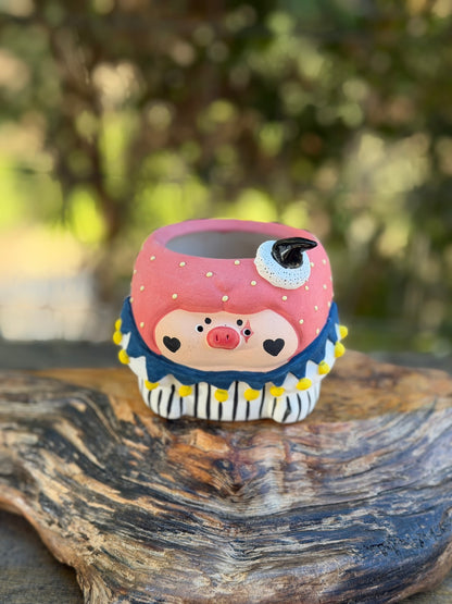 Piggy pot -Clown clown