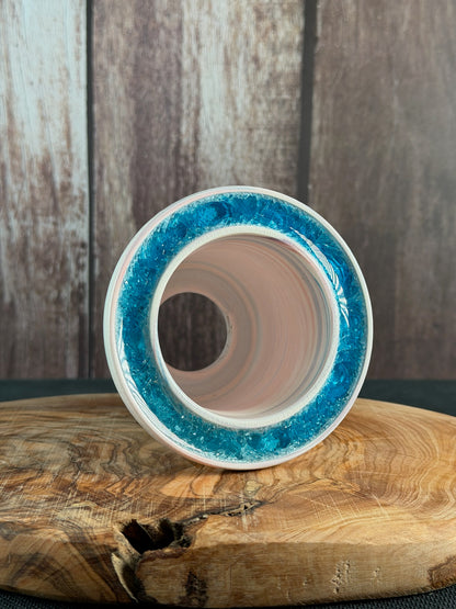 July Glass Art Royal Caribe Blue Planter