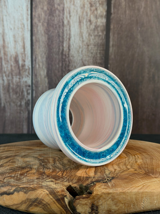 July Glass Art Royal Caribe Blue Planter