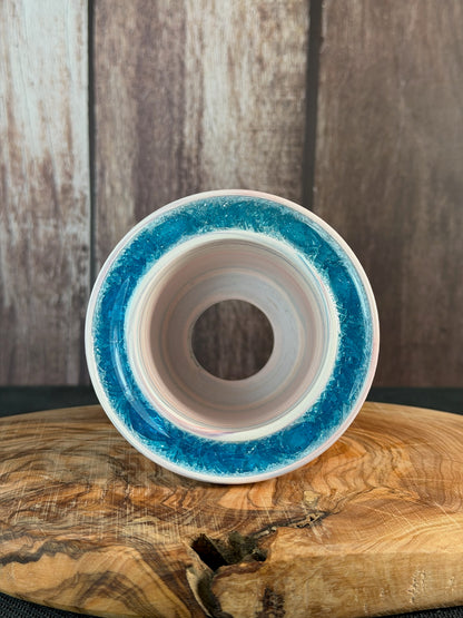 July Glass Art Royal Caribe Blue Planter