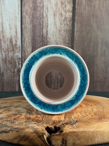 July Glass Art Royal Caribe Blue Planter