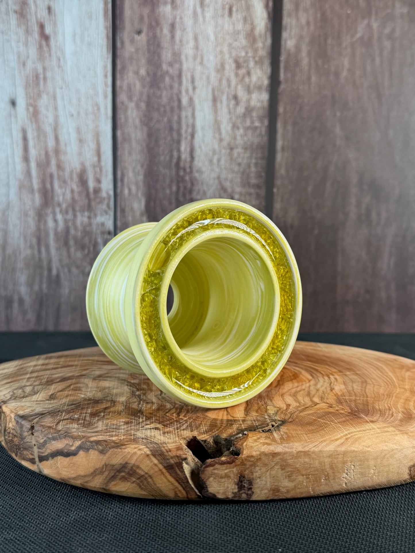 July Glass Art Macha Gold Planter