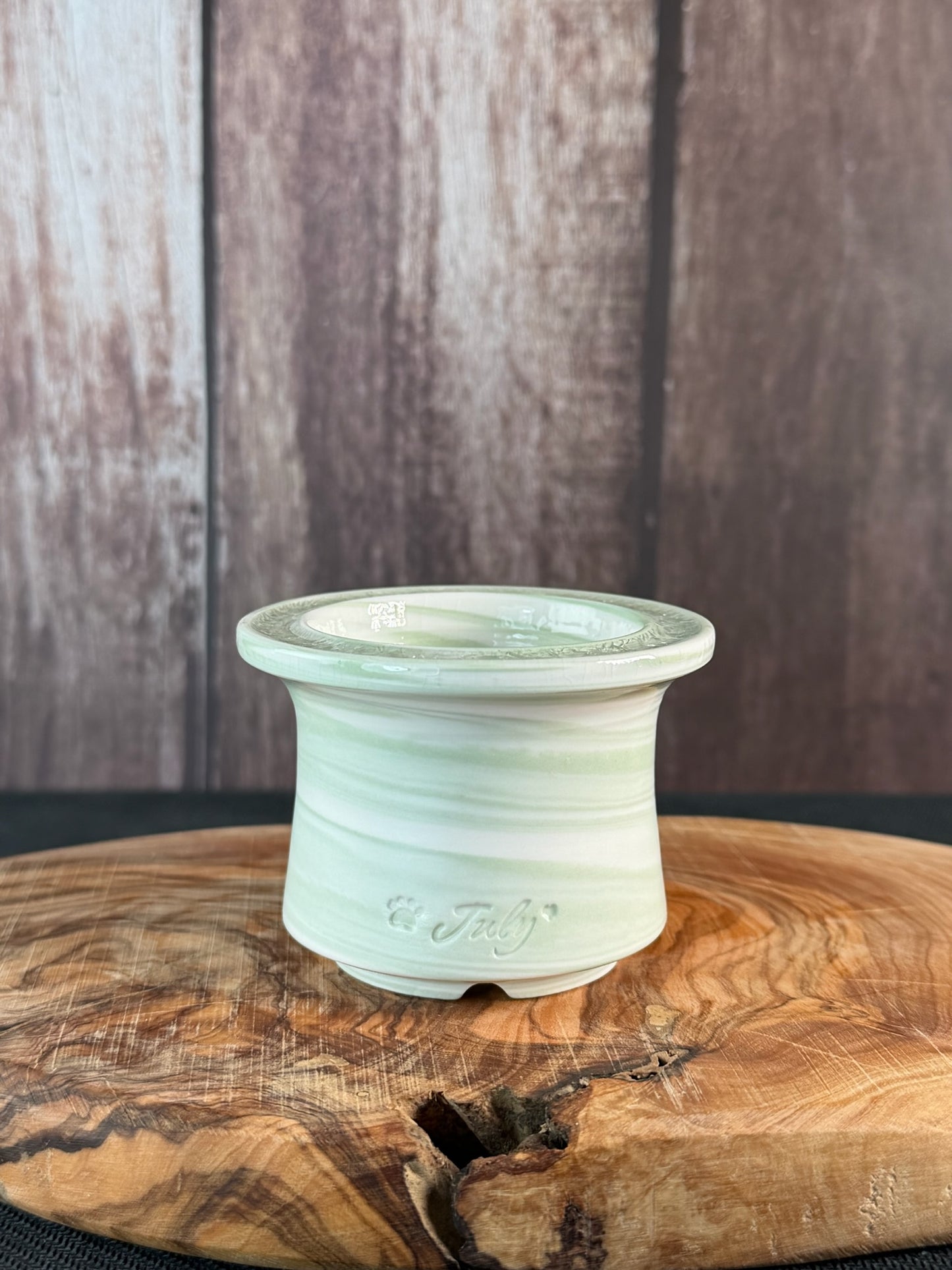 July Glass Art Macha Mint Planter