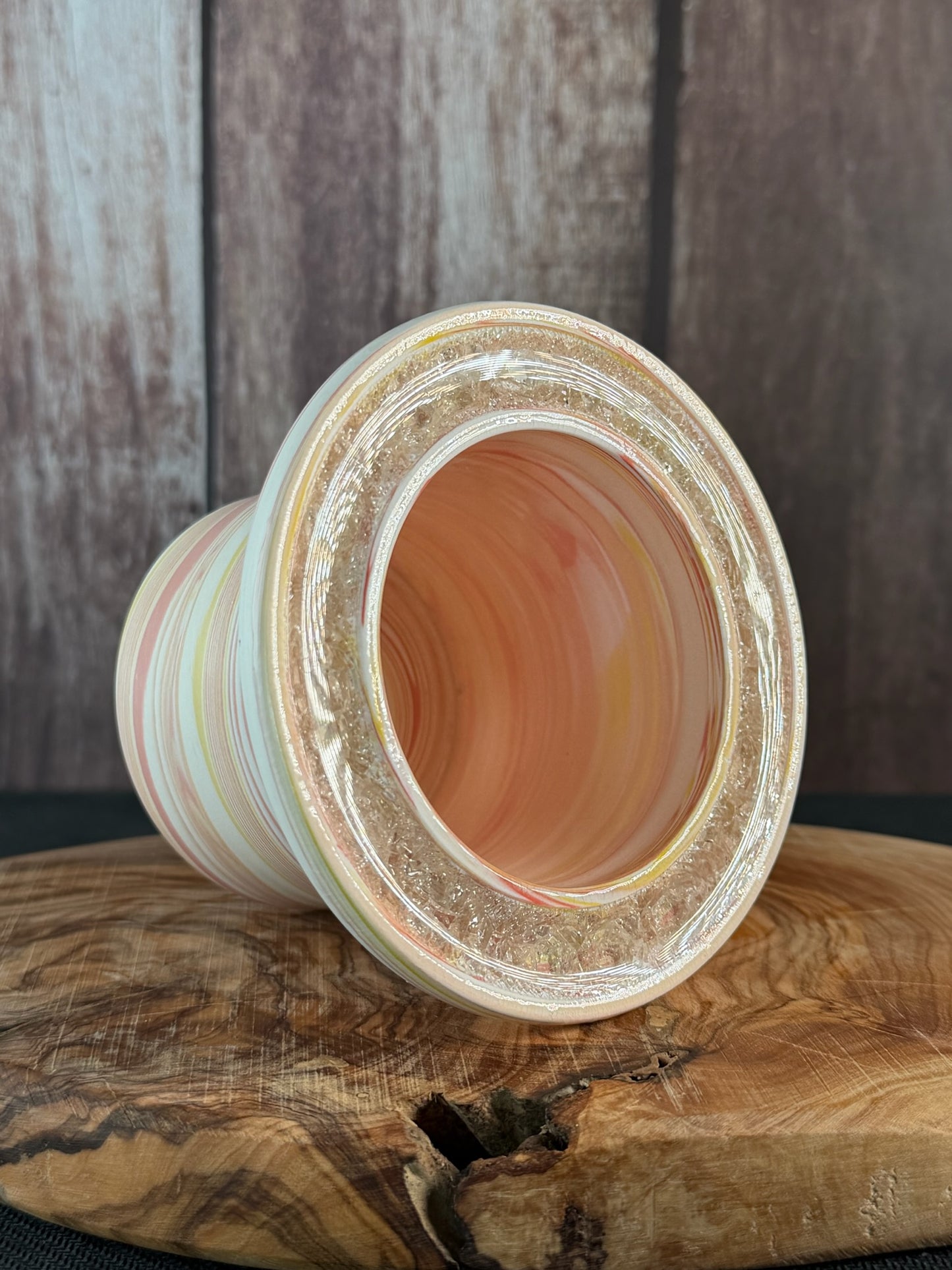 July Glass Art Crunchberry Lemon Planter