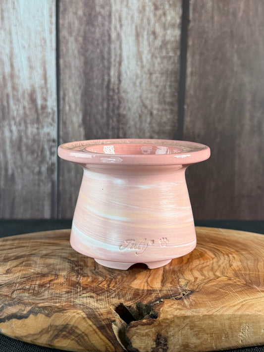 July Glass Art Pink Planter