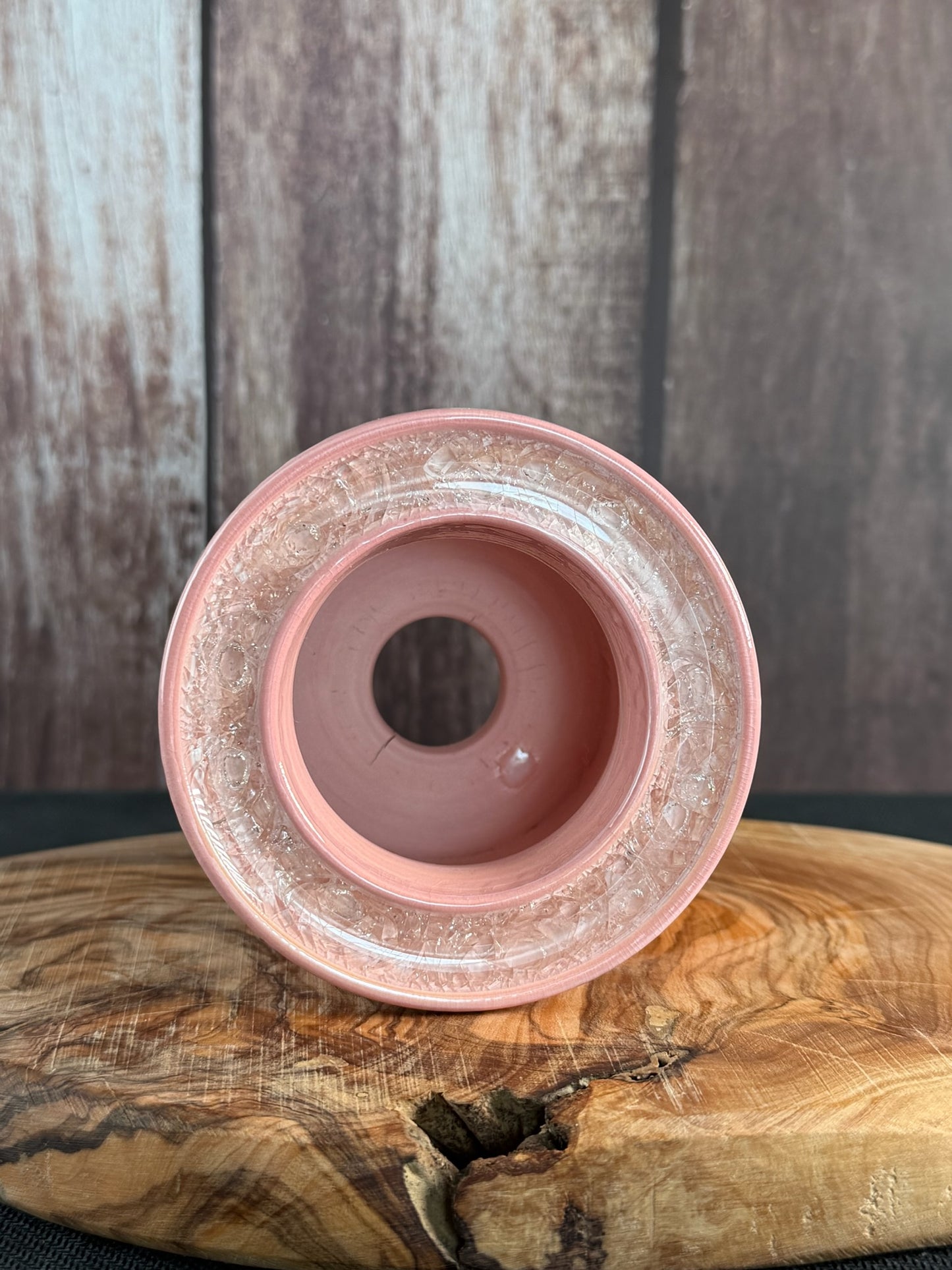 July Glass Art Pink Planter