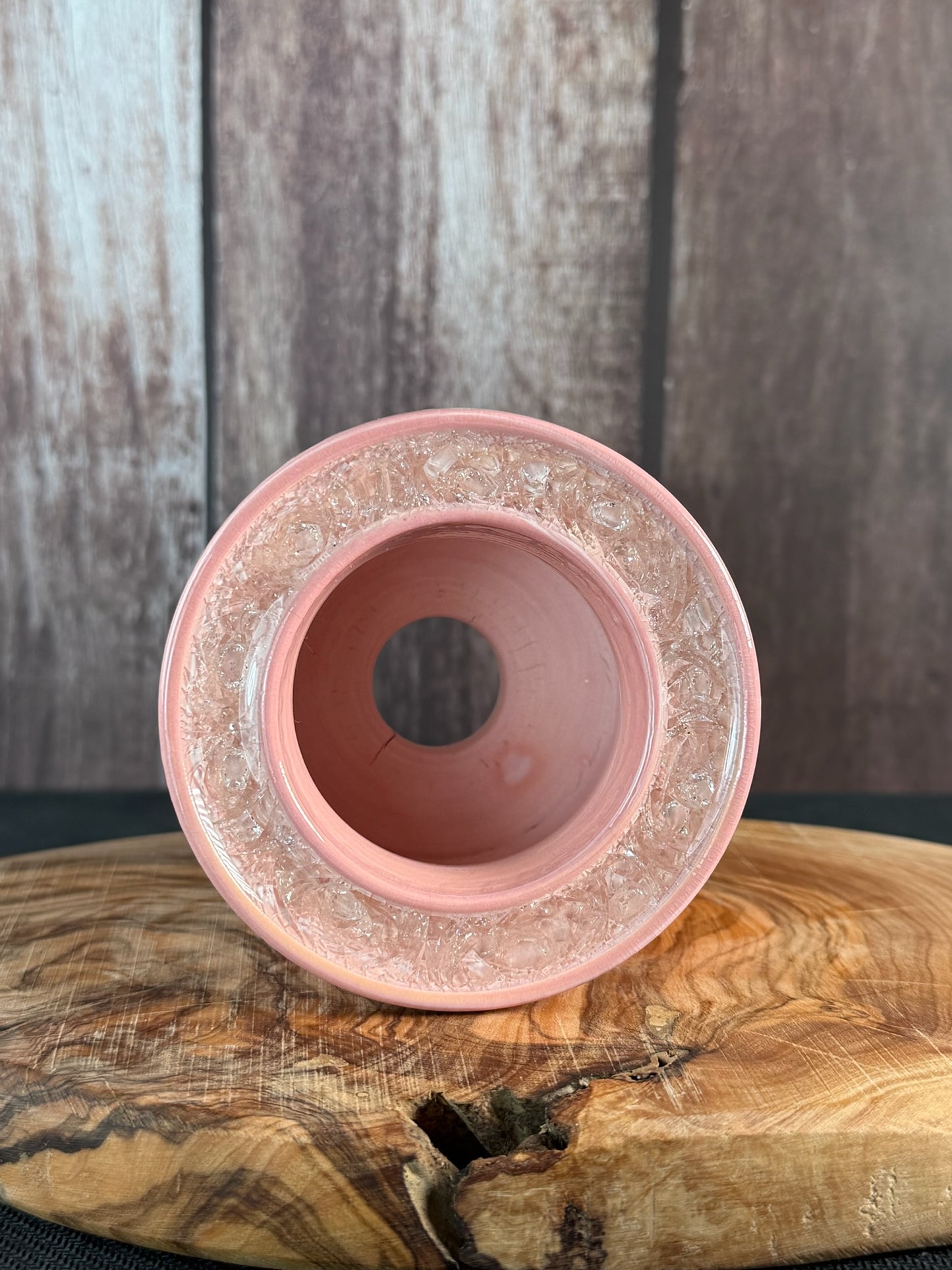 July Glass Art Pink Planter