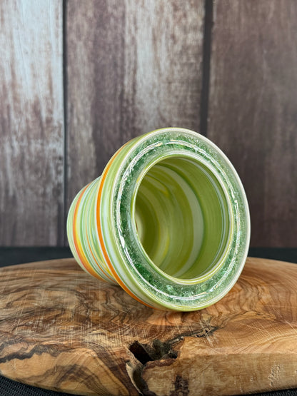 July Glass Art Pistachio Green Swirl Planter