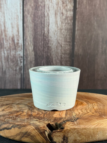 July Glass Art Gray Blue