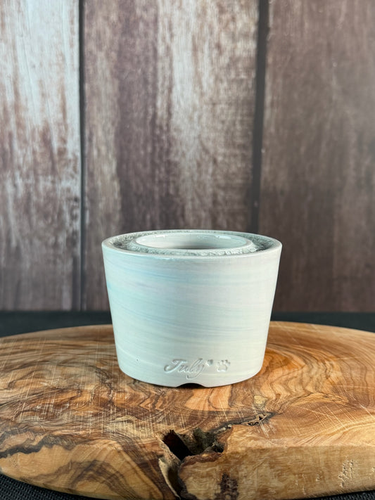 July Glass Art Gray Blue