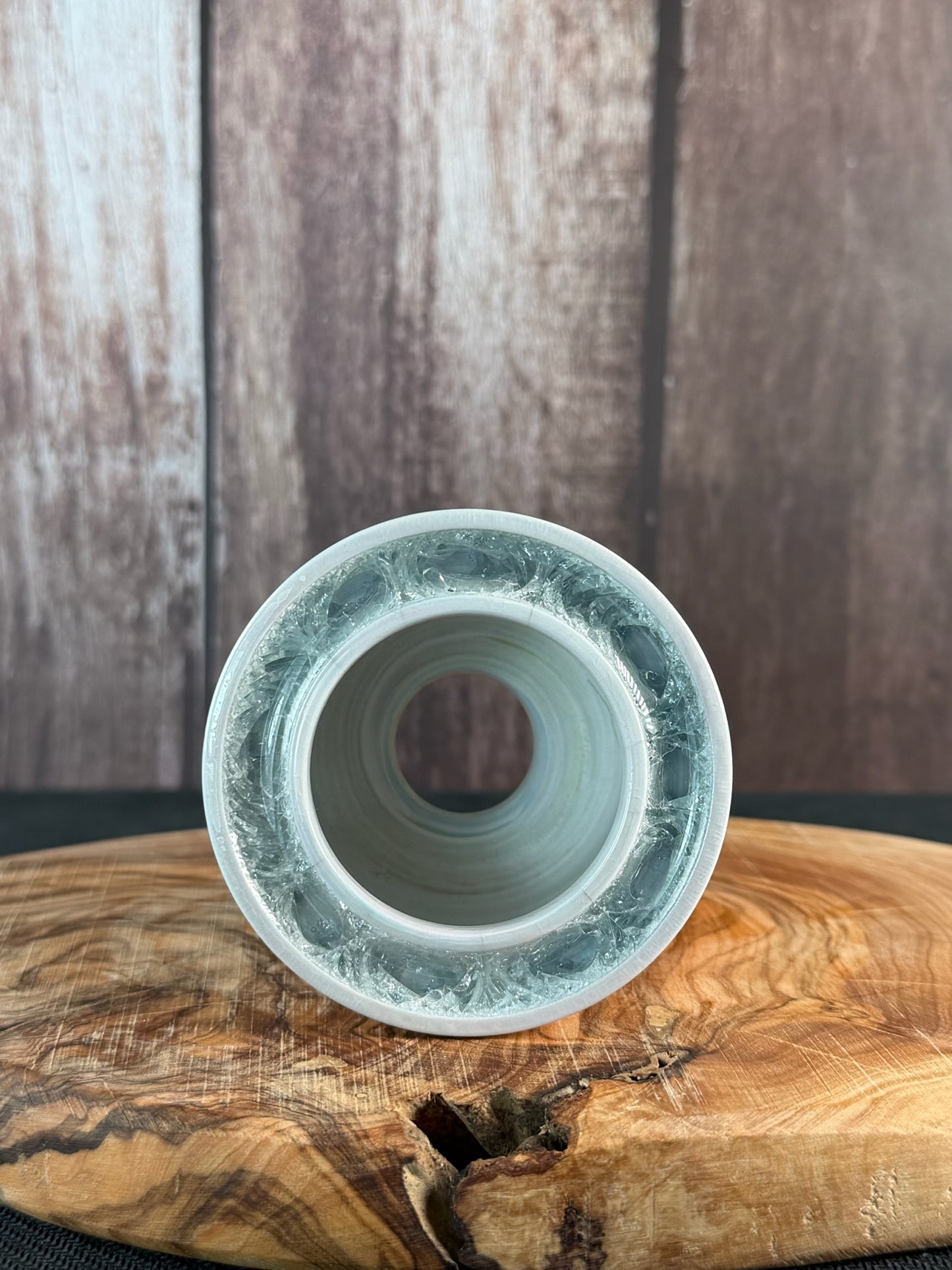 July Glass Art Gray Blue