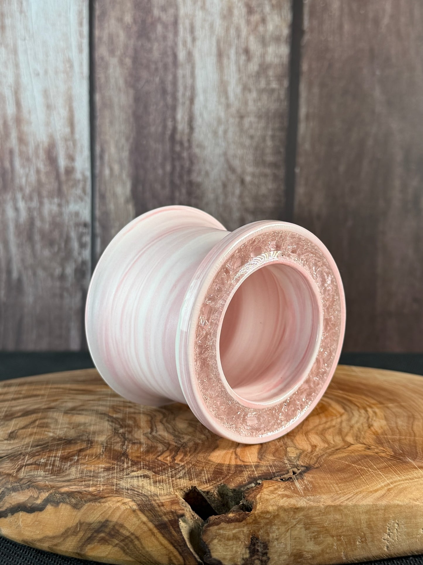 July Glass Art Cherry Blossom Pink Bell Shape