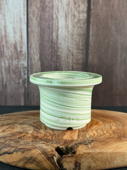 July Glass Art Mocha Green