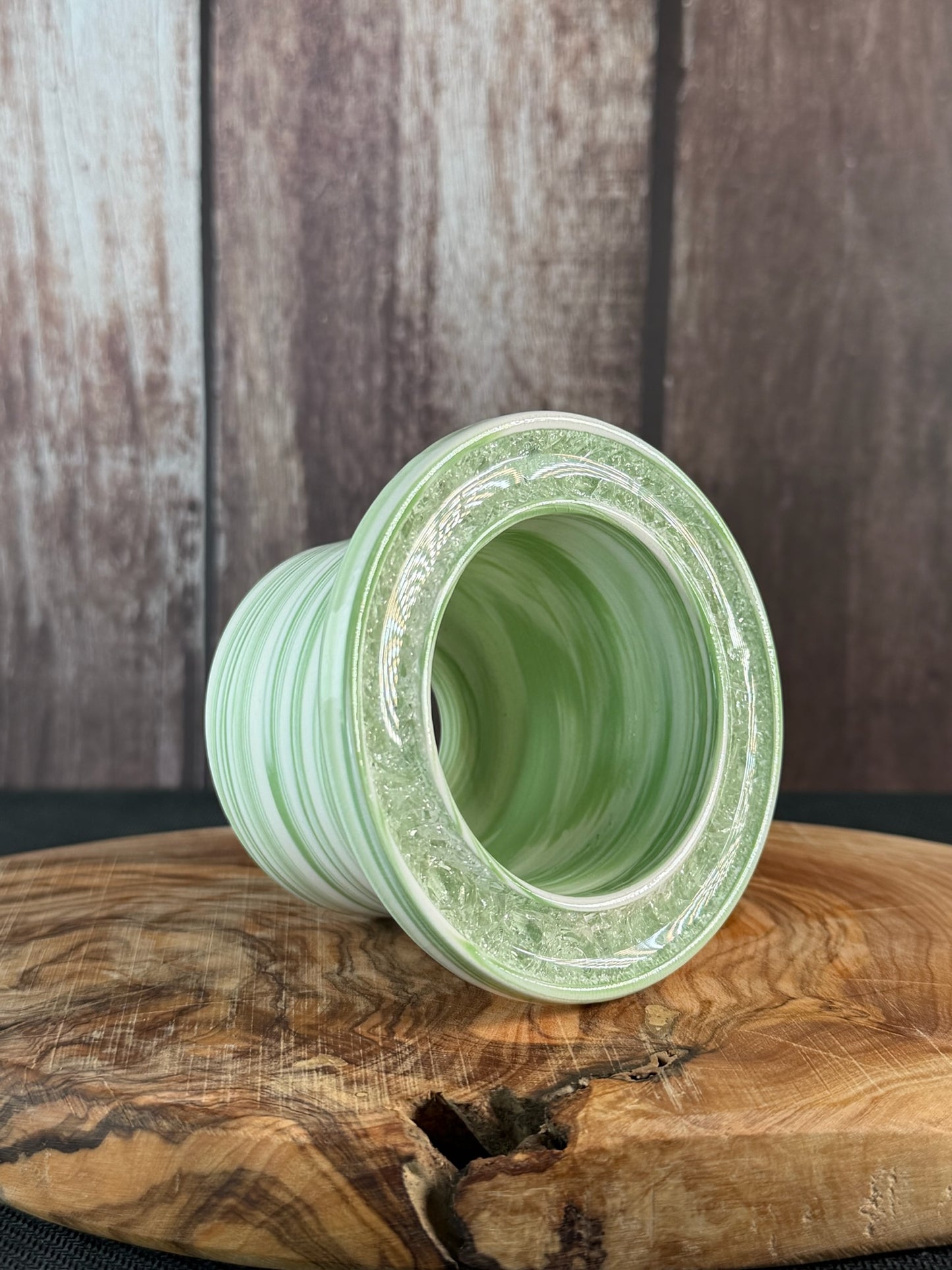 July Glass Art Mocha Green