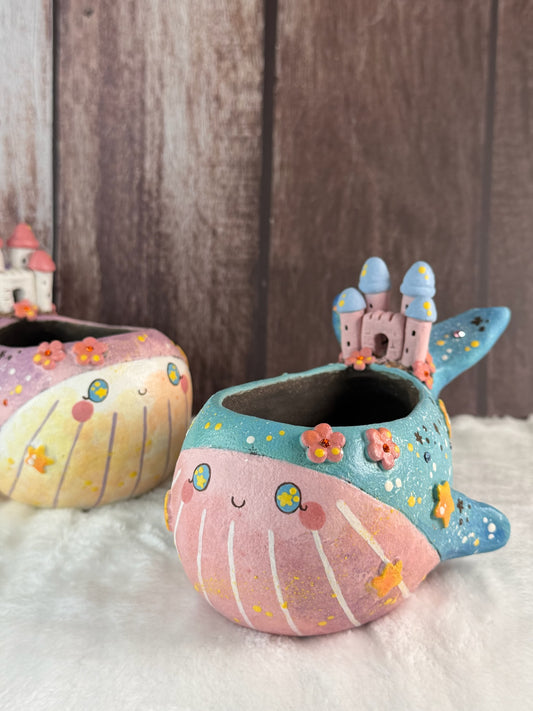 VITA Magical Whale Castle Planter (Blue)