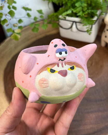 Patrick Star in Disguise- Cat Series Planter