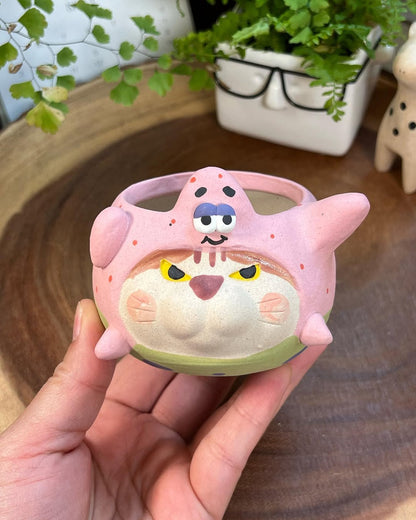 Patrick Star in Disguise- Cat Series Planter