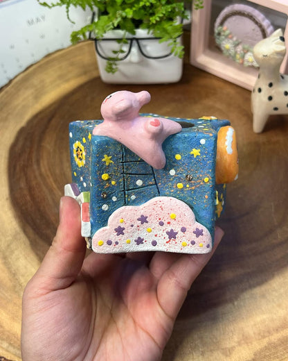 Starry Dreams With Pink Bear Planter