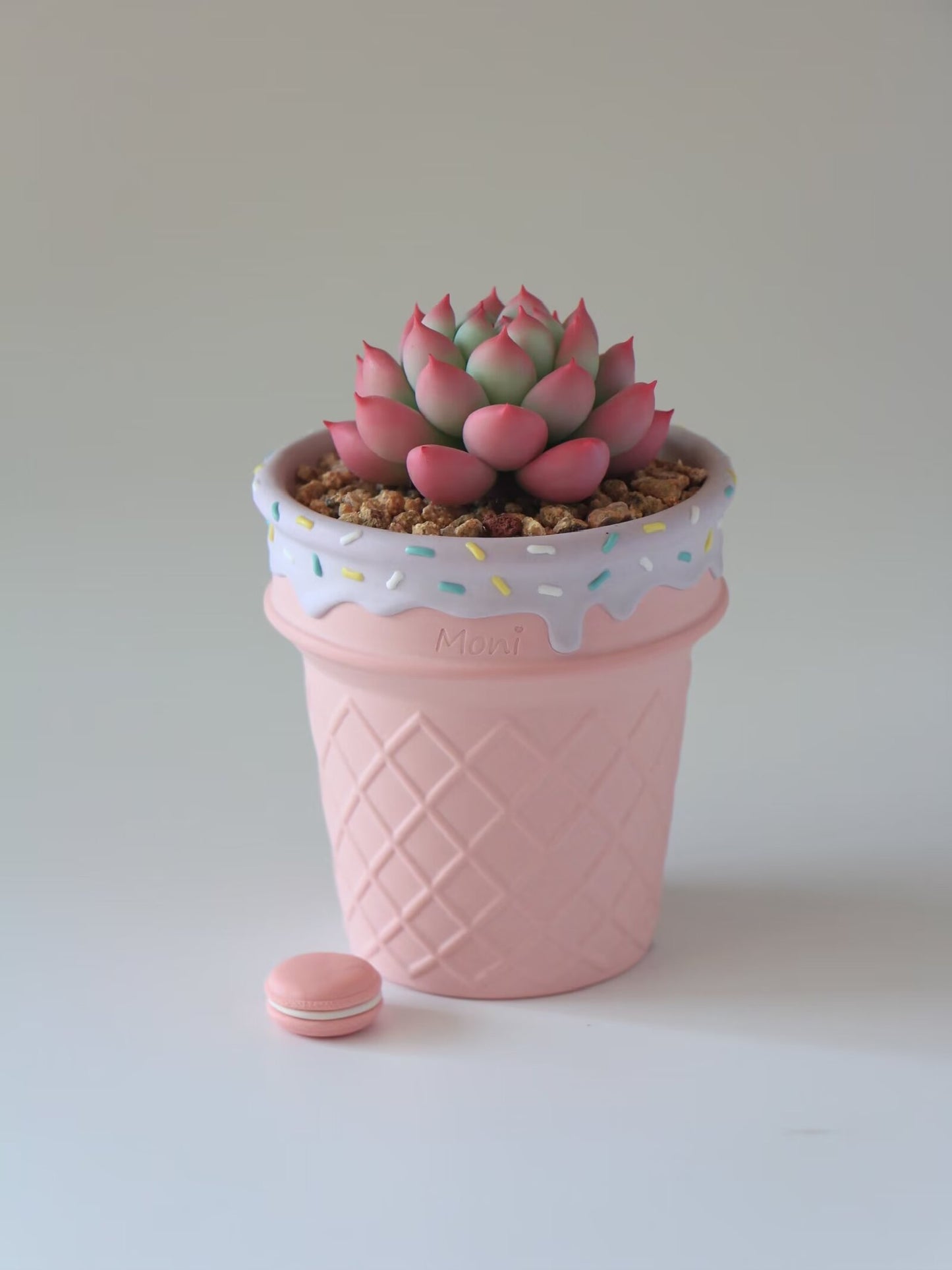 Handmade Ice Cream Cone with Sprinkles succulent planter