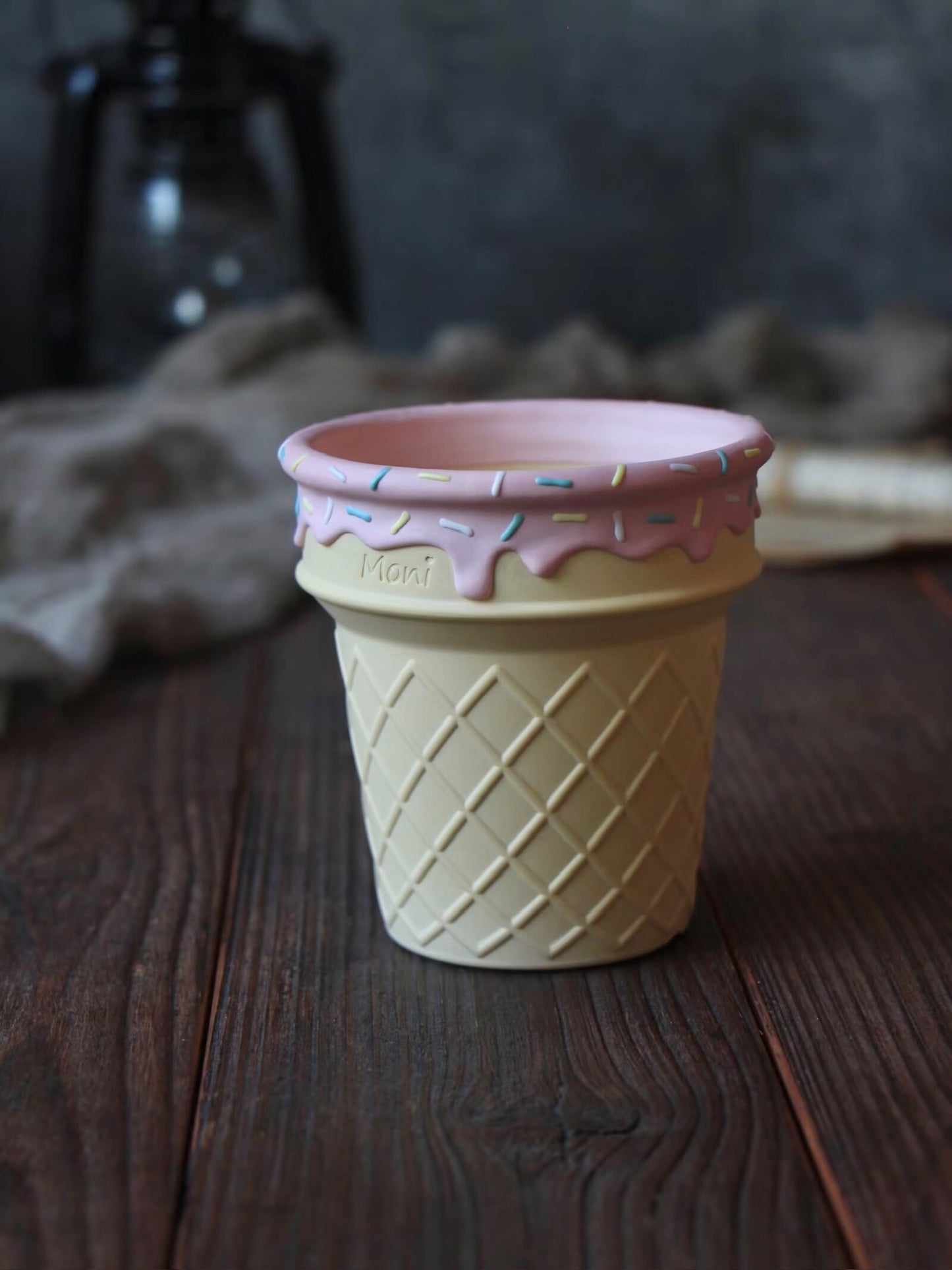 Handmade Ice Cream Cone with Sprinkles succulent planter