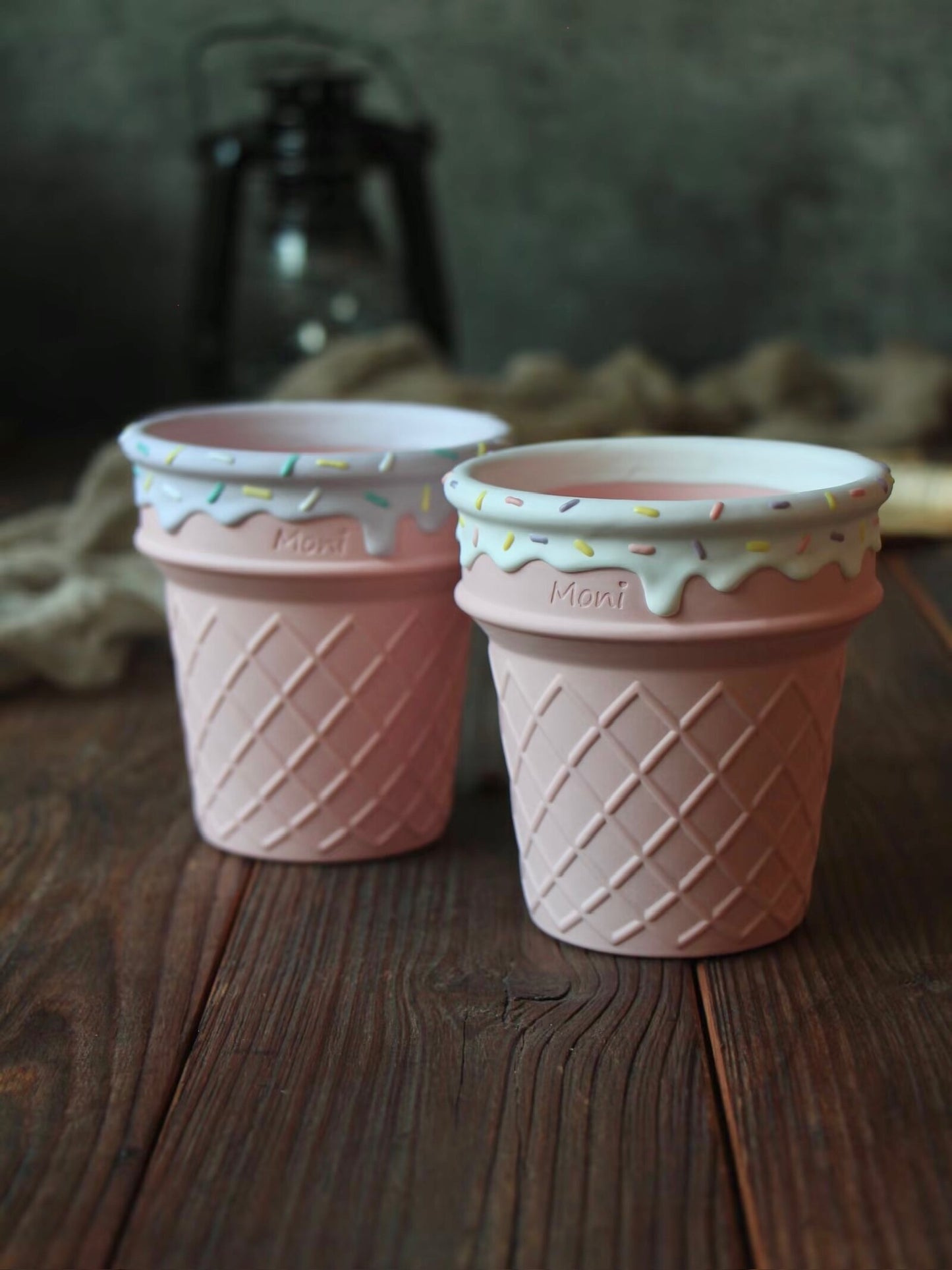 Handmade Ice Cream Cone with Sprinkles succulent planter