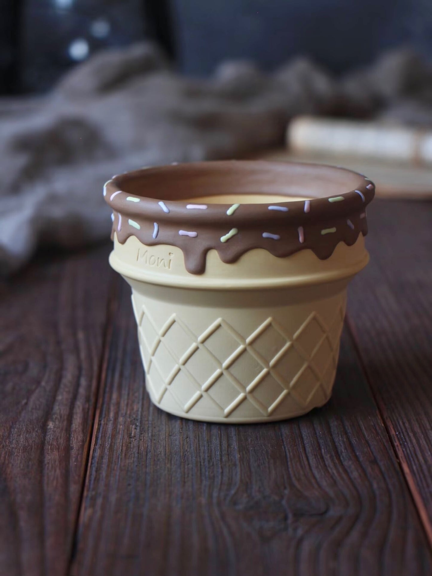 Handmade Ice Cream Cone with Sprinkles succulent planter