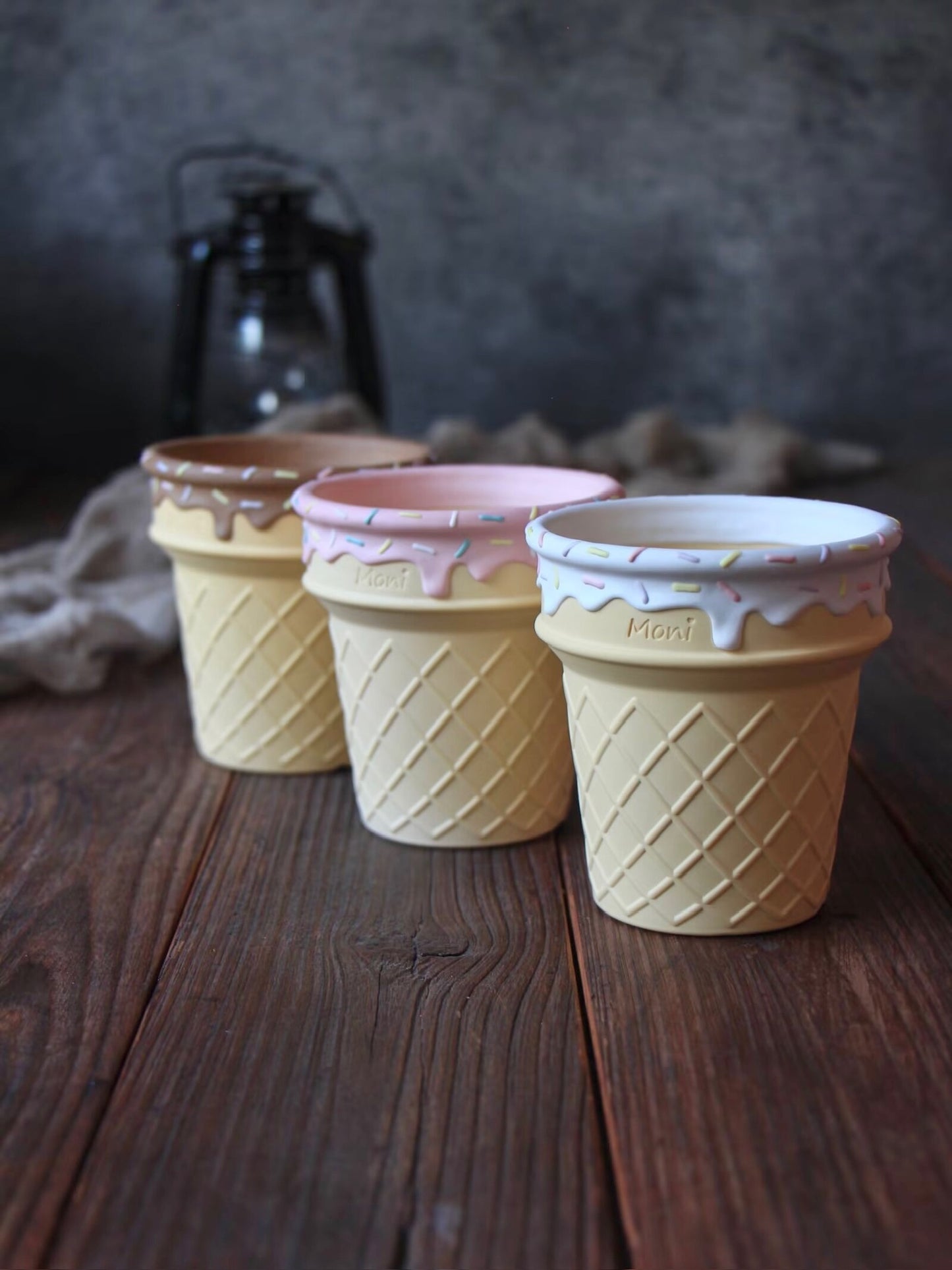 Handmade Ice Cream Cone with Sprinkles succulent planter