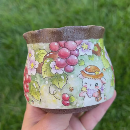 Spring Picnic Bunny Wavy Pinch Planter